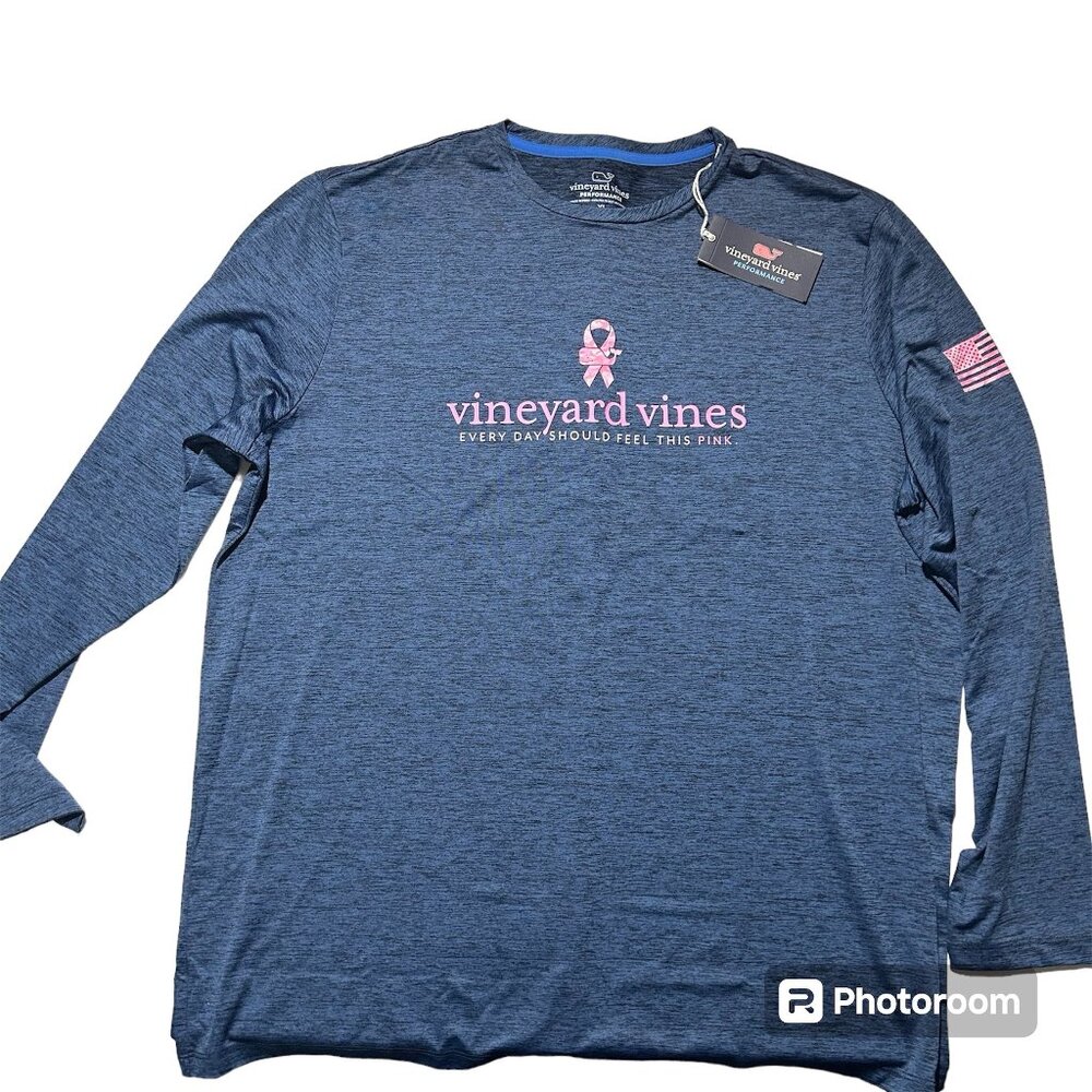 Vineyard Vines - Men's Long Sleeve Tee Size: XL Color: Vineyard Navy HTHR
